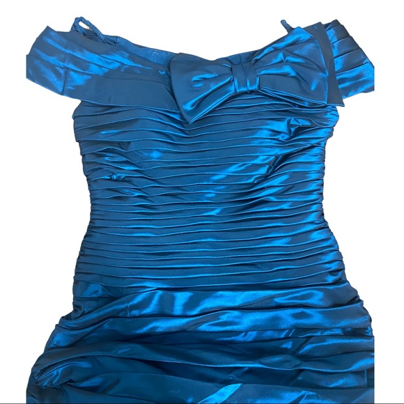 Vintage Jovani 80s Silk Taffeta Full length Dress - Picture 5 of 13